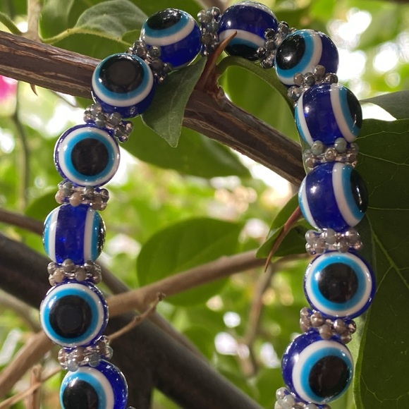 (Dark Blue)🪬Evil Eye🧿 Elastic Bracelet - Picture 9 of 13